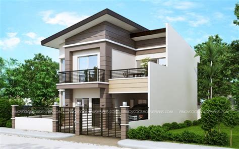 minimalist small space  storey small house design philippines hillside  view lot modern