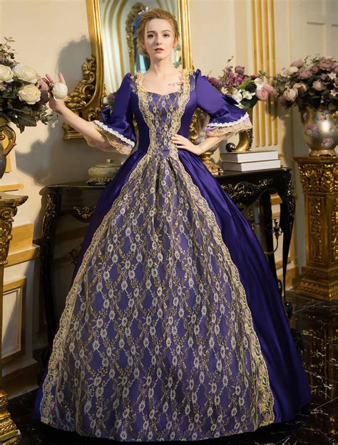 victorian dress costume womens retro baroque costume lace embroidered