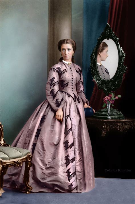 Colorized Image Ca Mid Late 1860s Via Klimbim Historical Dresses