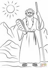 Moses Coloring Tablets Law Pages Letter Bible Kids Drawing Printable Preschool sketch template