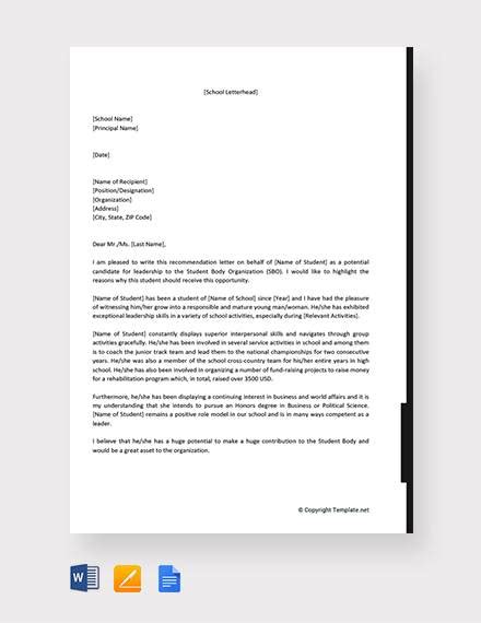 sample leadership recommendation letter templates   ms