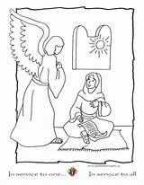 Annunciation Colouring Pages sketch template