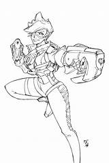 Overwatch Tracer Coloring Sketch Pages Kids Lena Oxton Coloriage Color Draw Drawings Fun Blizzard Entertainment Deviantart Template sketch template