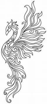 Phoenix Embroidery Pages Coloring Designs Paper Adult Patterns Celtic Tattoo Quilling Urbanthreads Colorare Da Drawings Tattoos Fenice Wood Colouring Redwork sketch template