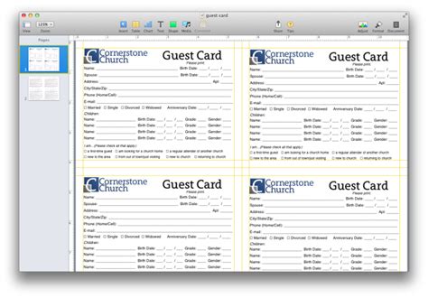 church guest card template churchmag