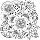 Flower Mehndi Henna sketch template