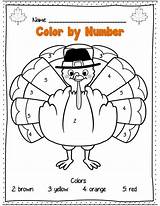 Thanksgiving Grade Math Color Turkey First Number Coloring Addition Packet Worksheet Kids Kindergarten 1st Pages Activities Printable Crafts Common Core sketch template