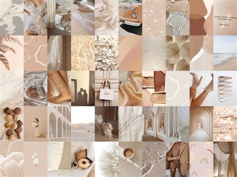 Photo Collage Kit Beige Aesthetic Digital Set Of 50 Etsy In 2021