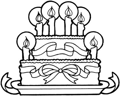 birthday cakes simple birthday cake coloring page