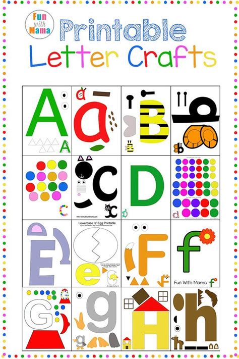 fun printable letter crafts  toddlers preschool children pre