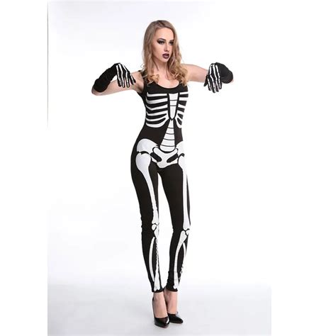 Skeleton Printed Zombie Jumpsuit Costume Halloween Harror Zombie