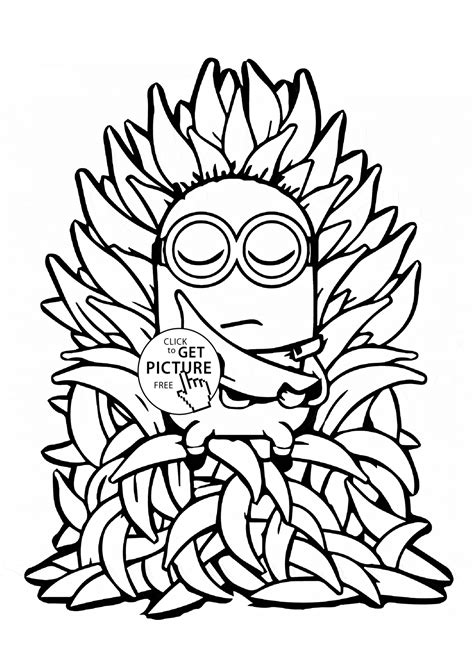 minion   bananas coloring page  kids fruits coloring pages