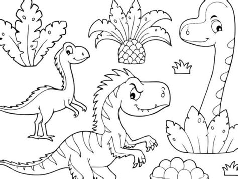 childrens dinosaur coloring pages  pages etsy