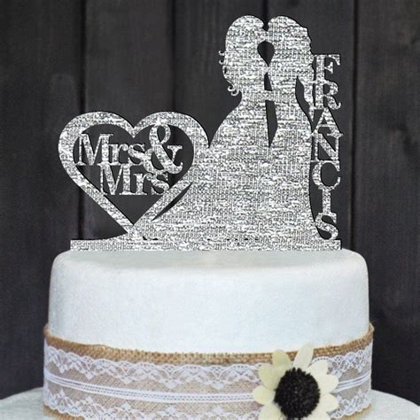Lesbian Mrs And Mrs Personalized Wedding Cake Topper Wedding Cake