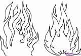 Flames Draw Step Flame Drawing Fire Template sketch template