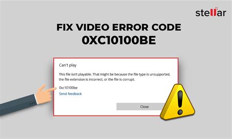 how to fix video error code 0xc10100be