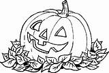 Coloring Halloween Pumpkin Pages Line Scary Drawing Jack Leaves Drawings Print Lanterns Getdrawings Kids sketch template