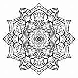 Mandala Outline Pattern Circular Coloring Book Premium Ornamental Floral Vector Pages sketch template
