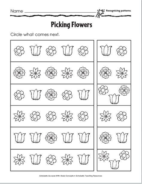 lesson  pictoral patterns preschool pattern worksheets pattern