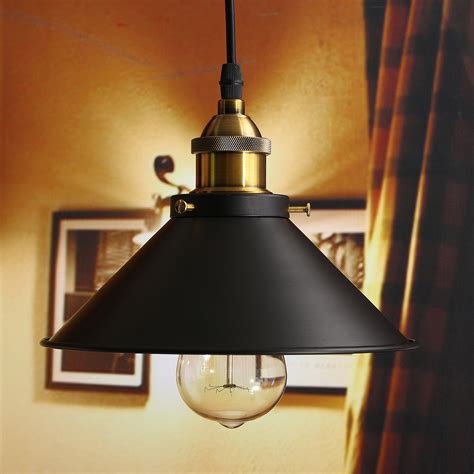 vintage industrial pendant retro loft home ceiling light metal lamp fixture   ebay