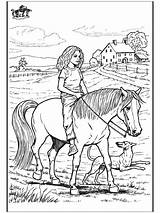 Coloring Horse Pages Riding Girl Horses Horseriding Colouring Print Printable Color Adult Rider Dog Farm Horseback Scene Fargelegg Animals Hester sketch template