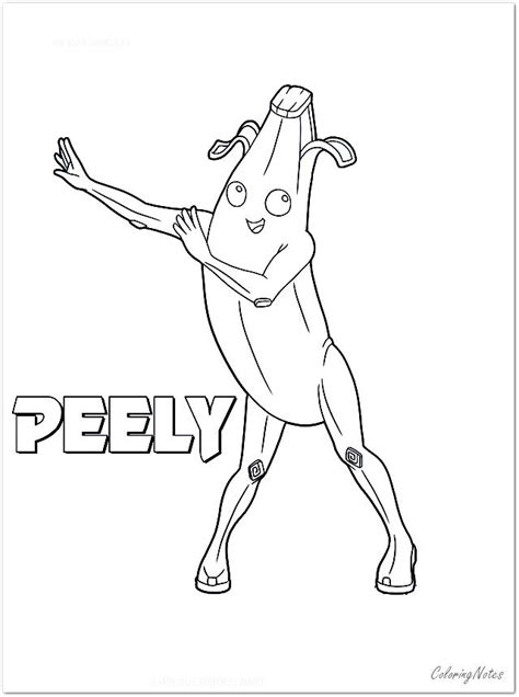 fortnite coloring pages peely skin  printable coloring pages