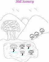 Coloring Hill Scenery Kids Resources Natural Drawing Step Printable Pages Print Getdrawings Getcolorings Color Worksheets sketch template