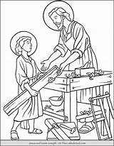 Coloring Catholic Carpenter Thecatholickid Saints Joesph Cnt sketch template