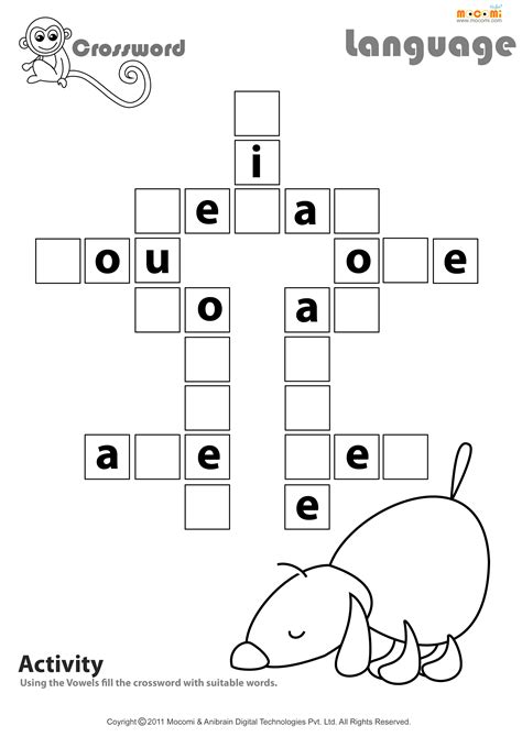 crossword worksheet  kids mocomi