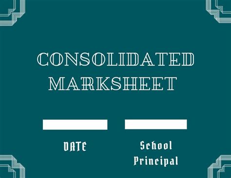 consolidated marksheet format sample application