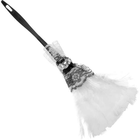 feather duster maid accessory soft white cleaning feather dust broom