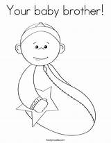 Baby Coloring Boy Pages Brother Clipart Library sketch template