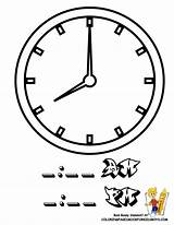 Coloring Clock Clipart Library Hour Pages Telling Time sketch template