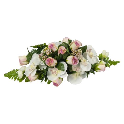 ovaal bloemstuk wit licht roze uitvaart en bloemen nl