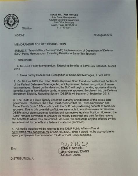 Texas Nat L Guard Withholding Spousal Benefits For Gay Troops