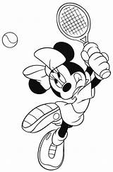 Mouse Minnie Coloring Pages Tennis Playing Color Lets Mickey Para Printable Colorear Kids Fun sketch template