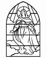 Mary Glass Stained Christmas Bible Coloring Pages Mother Religious Virgin Kids Jesus God Sheets Colouring Drawing Printable Clipart Stain Christian sketch template