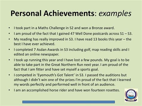 examples  personal achievements  resume careercliff