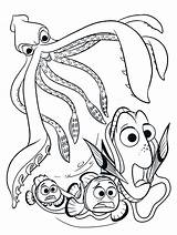 Squid Dory Nemo Giant Marlin Finding Pages Coloring Colossal Drawing Attacked Pages2color Getdrawings sketch template