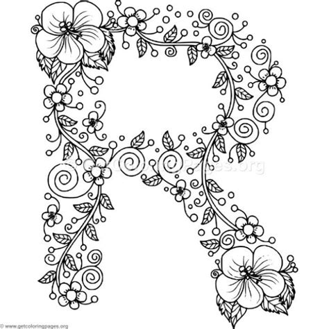 floral alphabet coloring pages page  getcoloringpagesorg