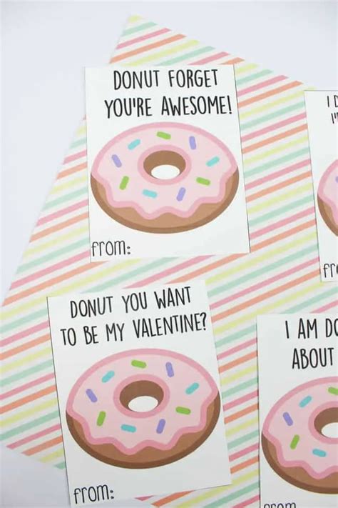 super sweet  donut valentine printable
