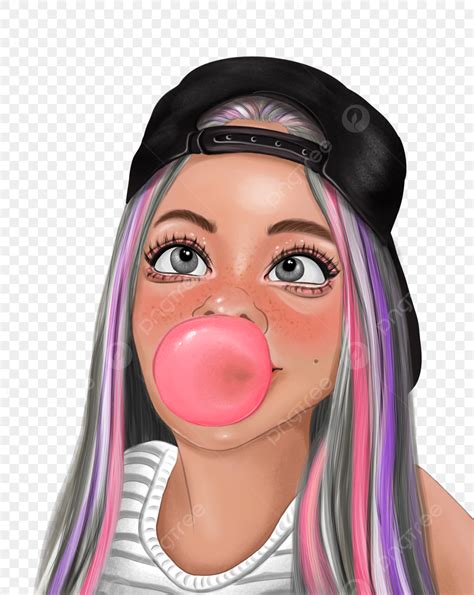 bubble gum png image girl  big gum bubble girl bubble ball cap
