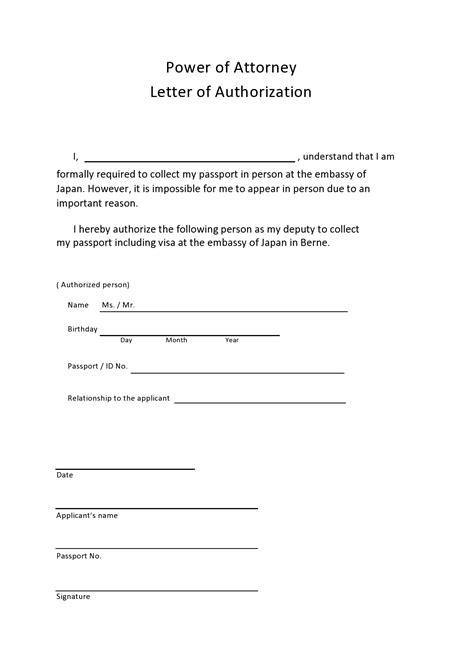 power  attorney  business form letter templa vrogueco