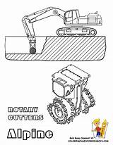 Excavator Digging Cutter Cutters sketch template