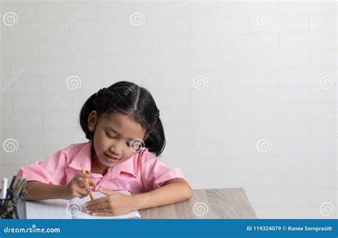 girl   homework happy stock image image  learn