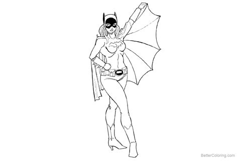 batgirl coloring pages lineart  claret  printable