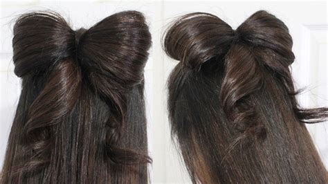 hair bow tutorial hairstyle  updo  medium long hair