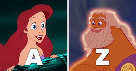 Can You Name A Disney Character For Every Letter Of The Alphabet