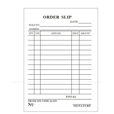 order slip receipt wholesale prices carbonized paper size  cm