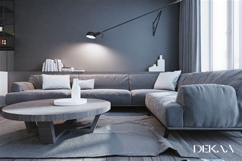 white grey interior design   modern minimalist style